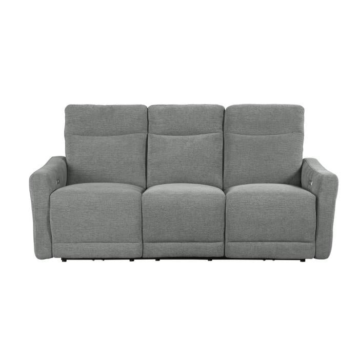 Edition Power Double Lay Flat Reclining Sofa in Dove Grey 9804DV-3PWH
