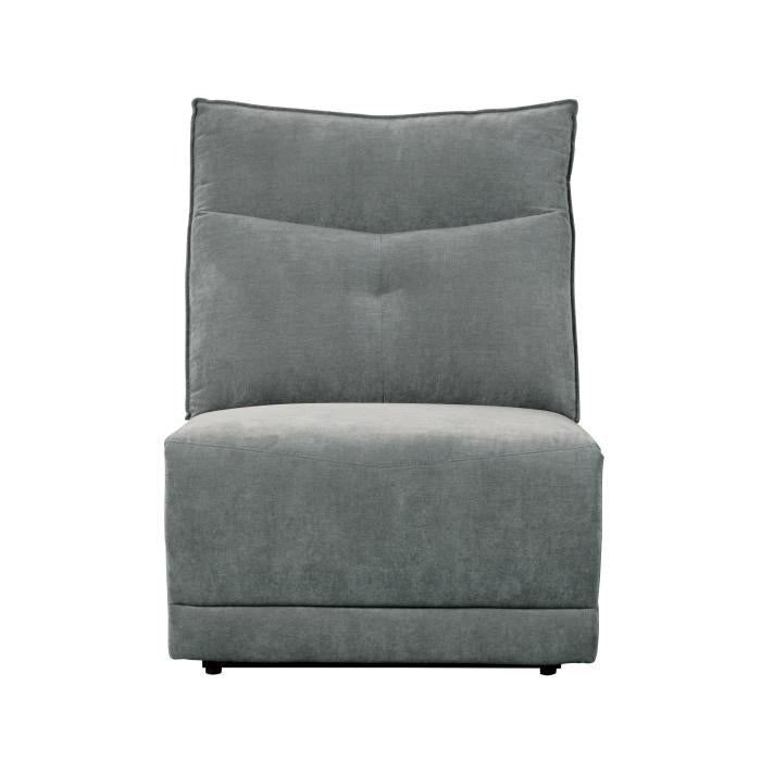 Tesoro Armless Chair in Dark Gray 9509DG-AC
