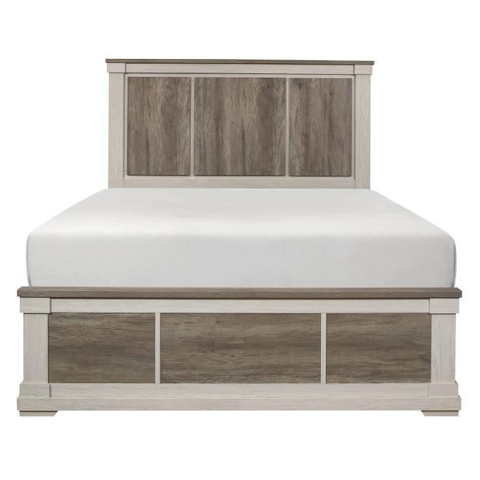 Arcadia Full Panel Bed in White & Weathered Gray 1677F-1*