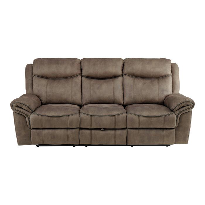 Aram Double Glider Reclining Sofa in Dark Brown 8206NF-3