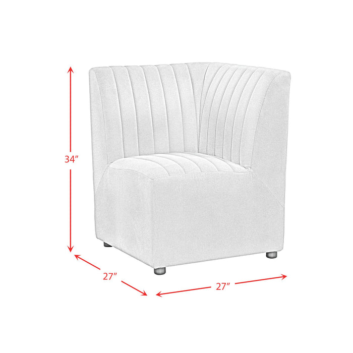 Jemma Upholstered Corner Chair in Beige Linen
