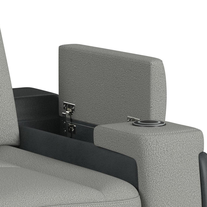 Lantana 3PC Living Room Set in Rocky Cement/Charcoal-Sofa, Loveseat & Recliner - Eclectic 79 Furniture Store