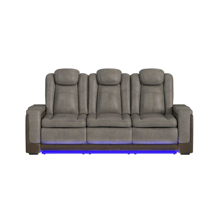 Lantana Power Motion Sofa with Power Headrest, Led, DDT, reading light and PWS in Rocky Grey/Brown - Eclectic 79 Furniture Store