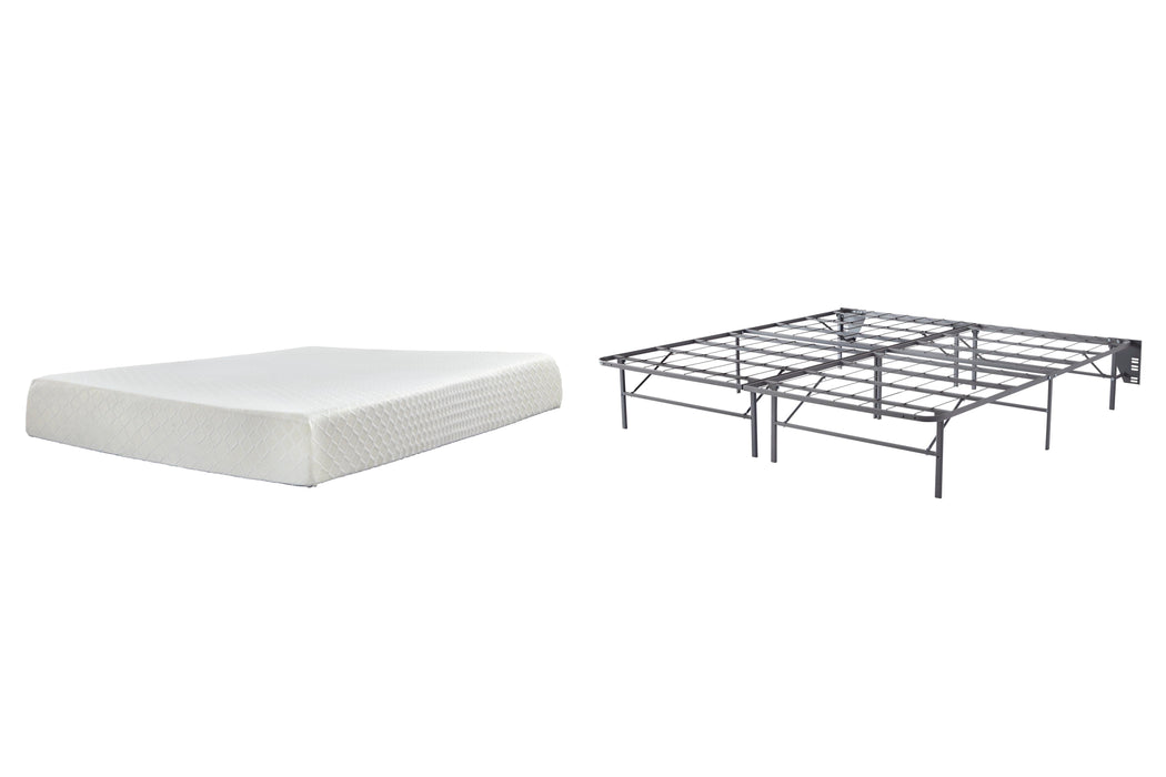 10 Inch Chime Memory Foam Mattress Set - Eclectic 79 Furniture Store