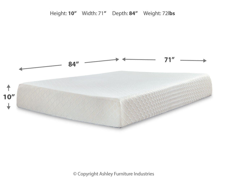 10 Inch Chime Memory Foam Mattress Set - Eclectic 79 Furniture Store