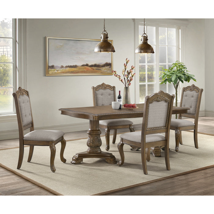 Madison Park Standard Height Dining Set in Walnut-Table and Four Chairs