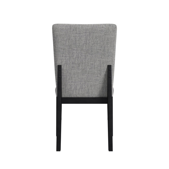 Marlene Dining Side Chair with Grey Fabric in Black (2 Per Carton)