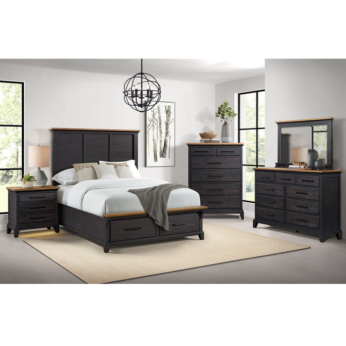 Montrose Storage Bedroom Set in Espresso & Brown - Eclectic 79 Furniture Store