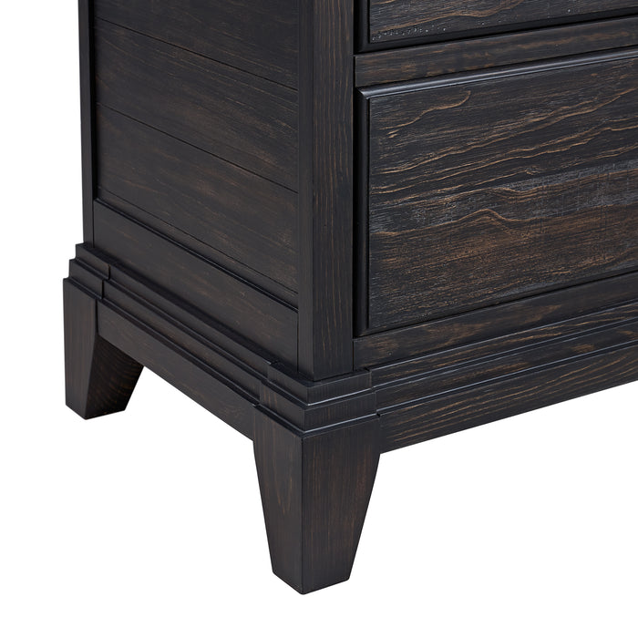 Montrose Nightstand with Charger & Sensor Light in Espresso & Brown
