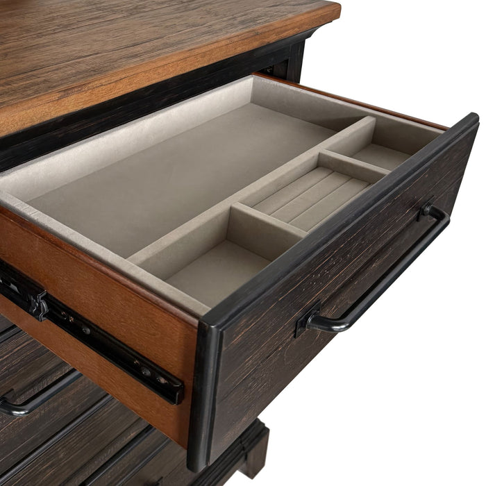 Montrose Storage Bedroom Set in Espresso & Brown - Eclectic 79 Furniture Store