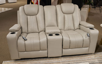 Elevate Edges Glider Reclining Loveseat with Console - Eclectic 79 Furniture Store