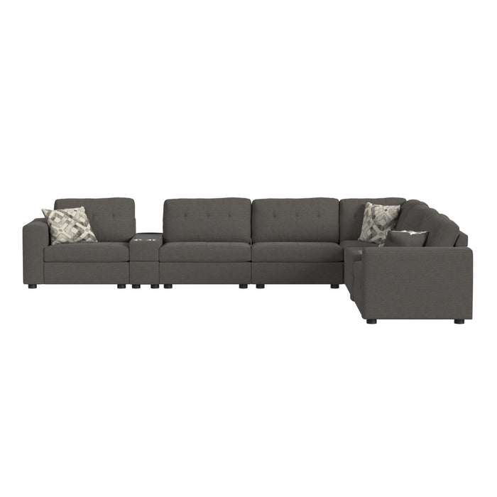 Options One 9PC Living Room Set in Palmer Plus Ash