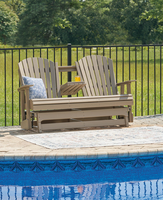 Hyland wave Outdoor Glider Loveseat - Eclectic 79 Furniture Store