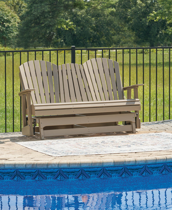 Hyland wave Outdoor Glider Loveseat - Eclectic 79 Furniture Store