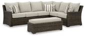Brook Ranch Outdoor Sofa Sectional/Bench with Cushion (Set of 3) - Eclectic 79 Furniture Store