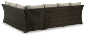 Brook Ranch Outdoor Sofa Sectional/Bench with Cushion (Set of 3) - Eclectic 79 Furniture Store