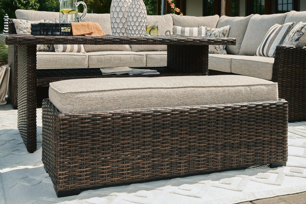 Brook Ranch Outdoor Sofa Sectional/Bench with Cushion (Set of 3) - Eclectic 79 Furniture Store