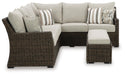 Brook Ranch Outdoor Sofa Sectional/Bench with Cushion (Set of 3) - Eclectic 79 Furniture Store