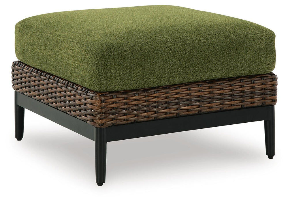 Horizon Hall Outdoor Ottoman with Cushion - Eclectic 79 Furniture Store