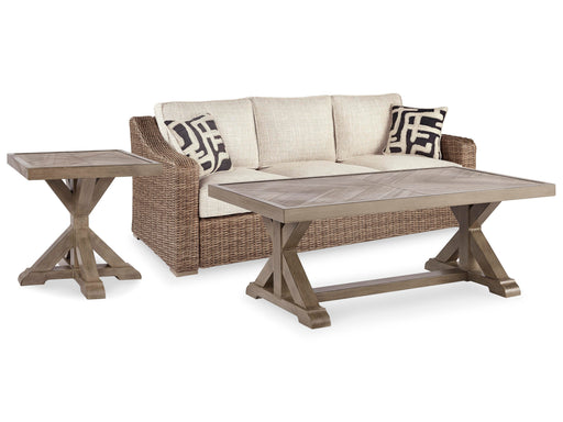 Beachcroft Beachcroft Nuvella Sofa with Coffee and End Table - Eclectic 79 Furniture Store