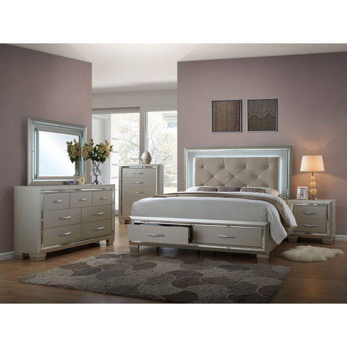 Platinum Platform Storage Bedroom Set - Eclectic 79 Furniture Store