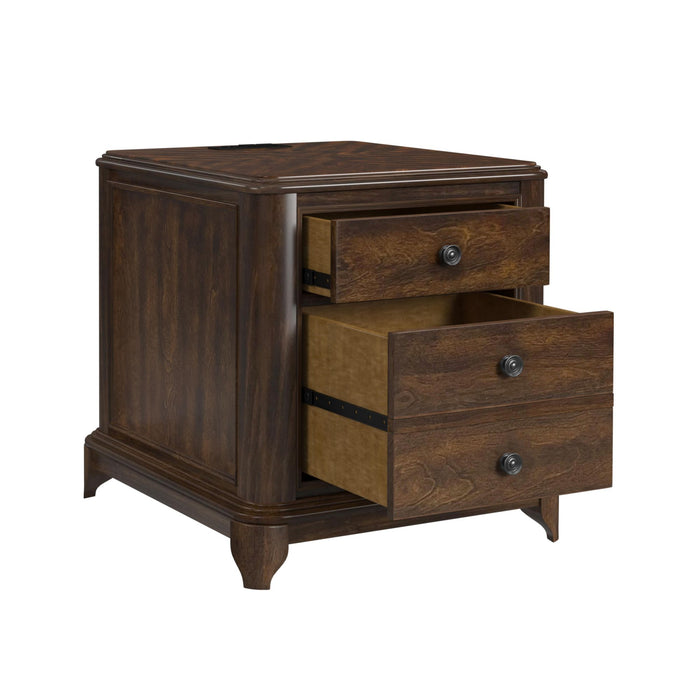 Phillipe 2-Drawer Cabinet with USB in Cherry
