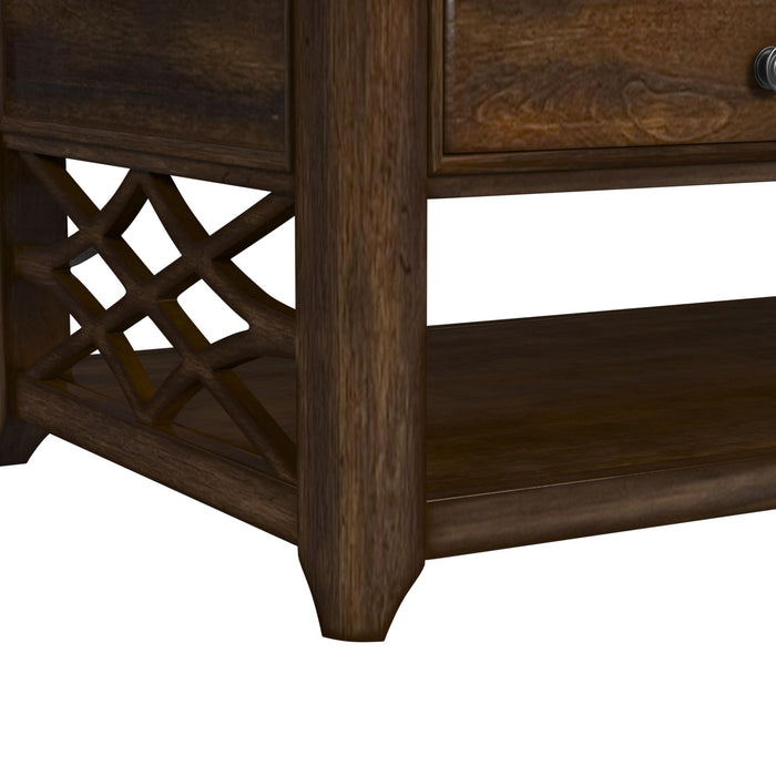 Phillipe 3PC Occasional Table Set in Cherry-Coffee Table & Two End Table