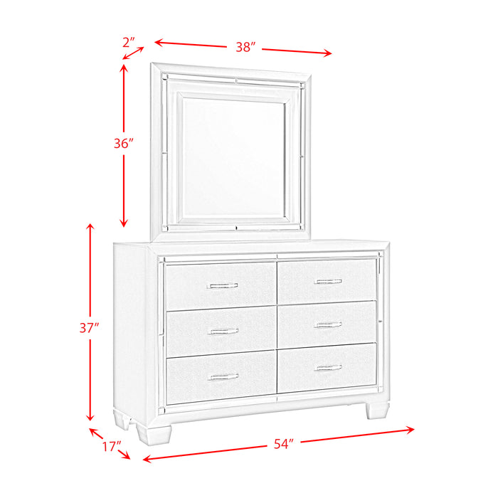 Platinum Youth Dresser & Mirror w/ LED Light Set - Eclectic 79 Furniture Store