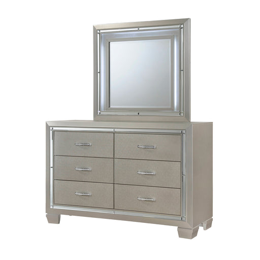 Platinum Youth Dresser & Mirror w/ LED Light Set - Eclectic 79 Furniture Store