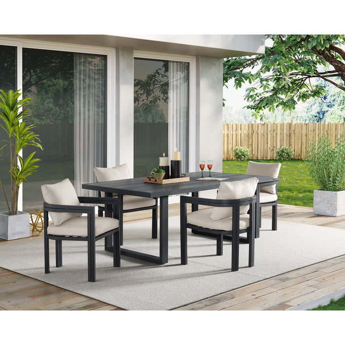 Playa Standard Height Dining Set in Dark Grey-Table and Four Chairs - Eclectic 79 Furniture Store