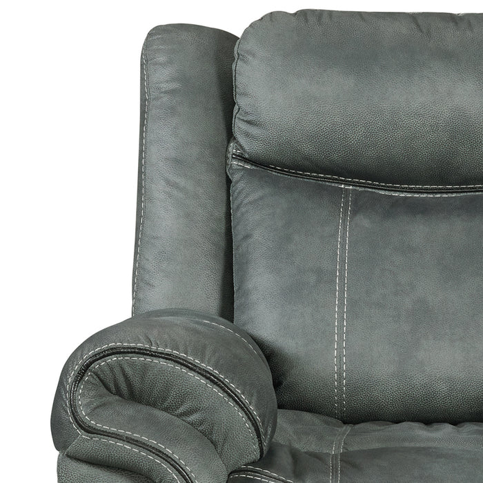 Sorrento 3PC Living Room Set in FB367 Charcoal-Sofa, Loveseat & Recliner