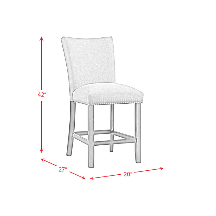 Tuscany Counter Linen Nailhead Side Chair (2 Per Pack) - Charcoal