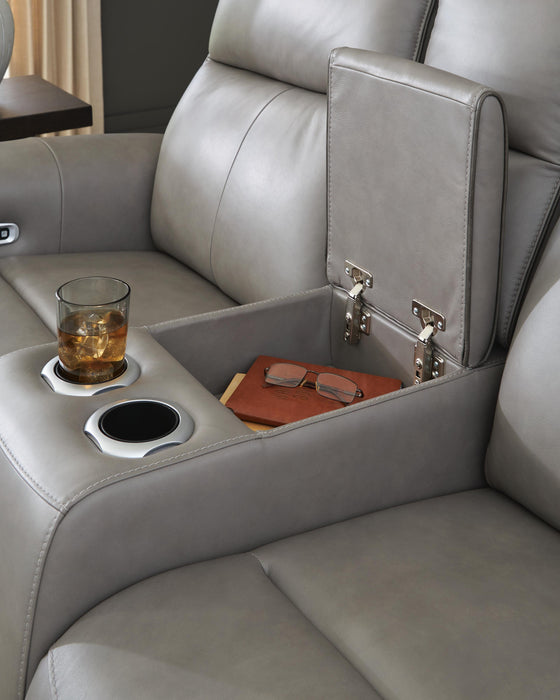 5Z-Comfort Power Reclining Loveseat with Console - Eclectic 79 Furniture Store