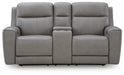 5Z-Comfort Power Reclining Loveseat with Console - Eclectic 79 Furniture Store