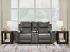 Bleckley Power Reclining Loveseat with Console - Eclectic 79 Furniture Store