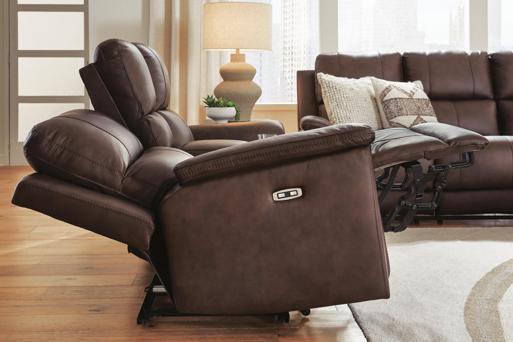 Bleckley Power Reclining Loveseat with Console - Eclectic 79 Furniture Store