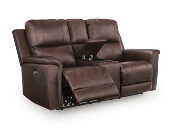 Bleckley Power Reclining Loveseat with Console - Eclectic 79 Furniture Store