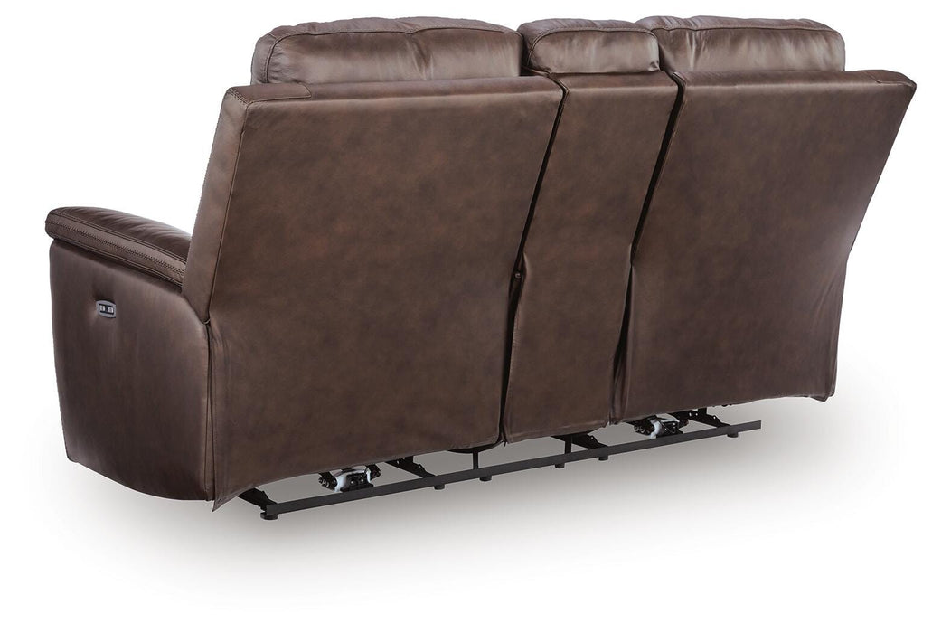 Bleckley Power Reclining Loveseat with Console - Eclectic 79 Furniture Store