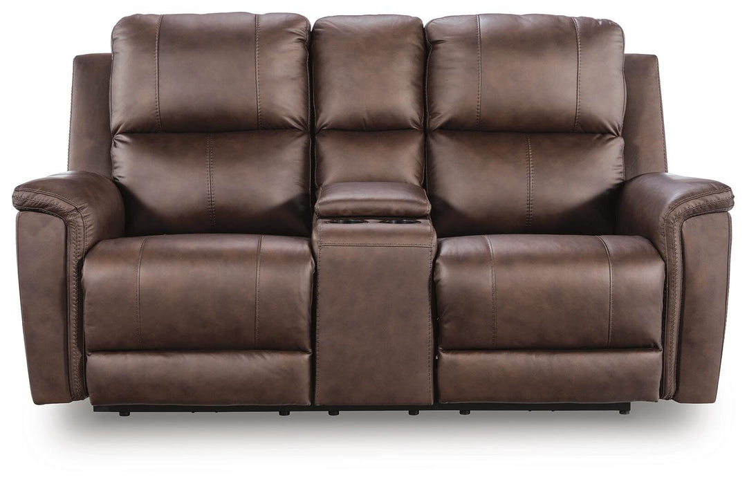 Bleckley Power Reclining Loveseat with Console - Eclectic 79 Furniture Store