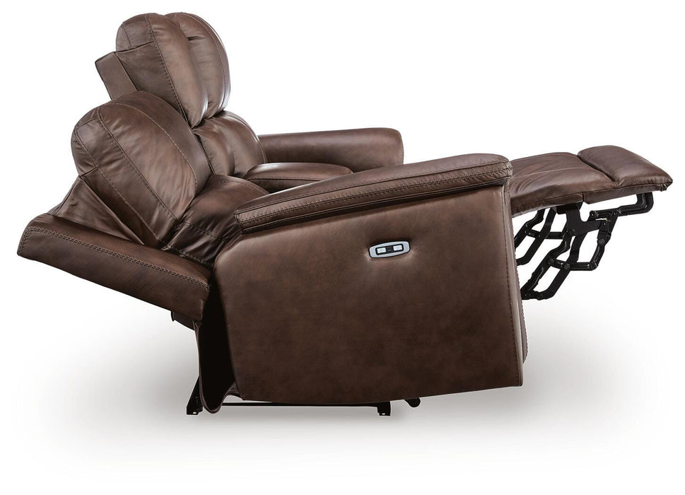 Bleckley Power Reclining Loveseat with Console - Eclectic 79 Furniture Store