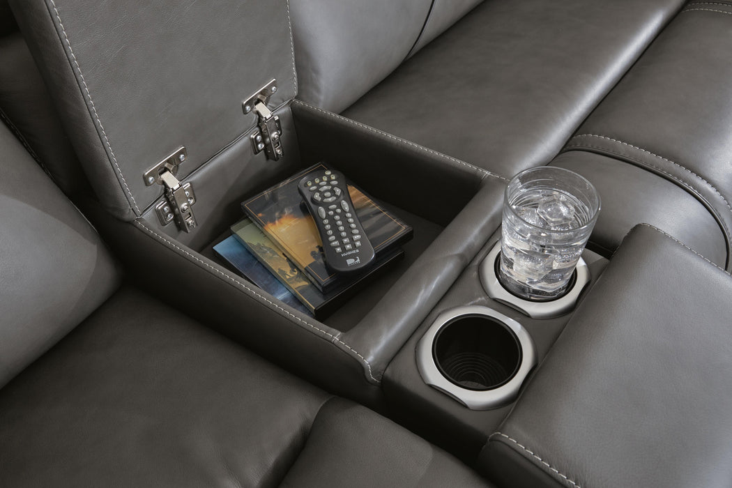 5Z - Pittson Power Reclining Sectional Loveseat with Console - Eclectic 79 Furniture Store