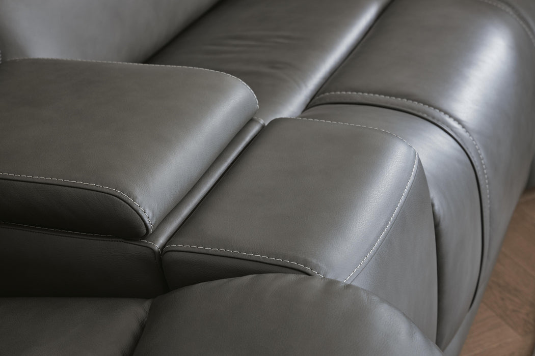 5Z - Pittson Power Reclining Sectional Loveseat with Console - Eclectic 79 Furniture Store