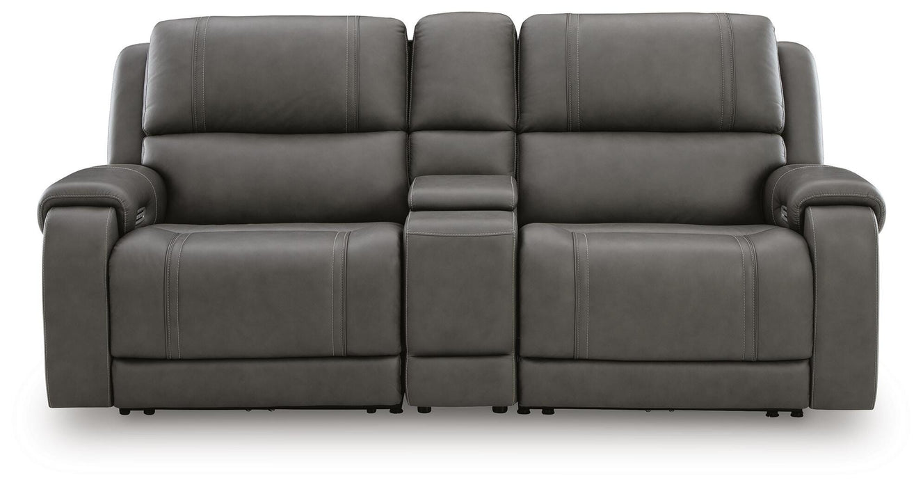 5Z - Pittson Power Reclining Sectional Loveseat with Console - Eclectic 79 Furniture Store
