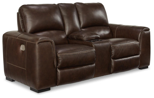 Alessandro Power Reclining Loveseat with Console - Eclectic 79 Furniture Store