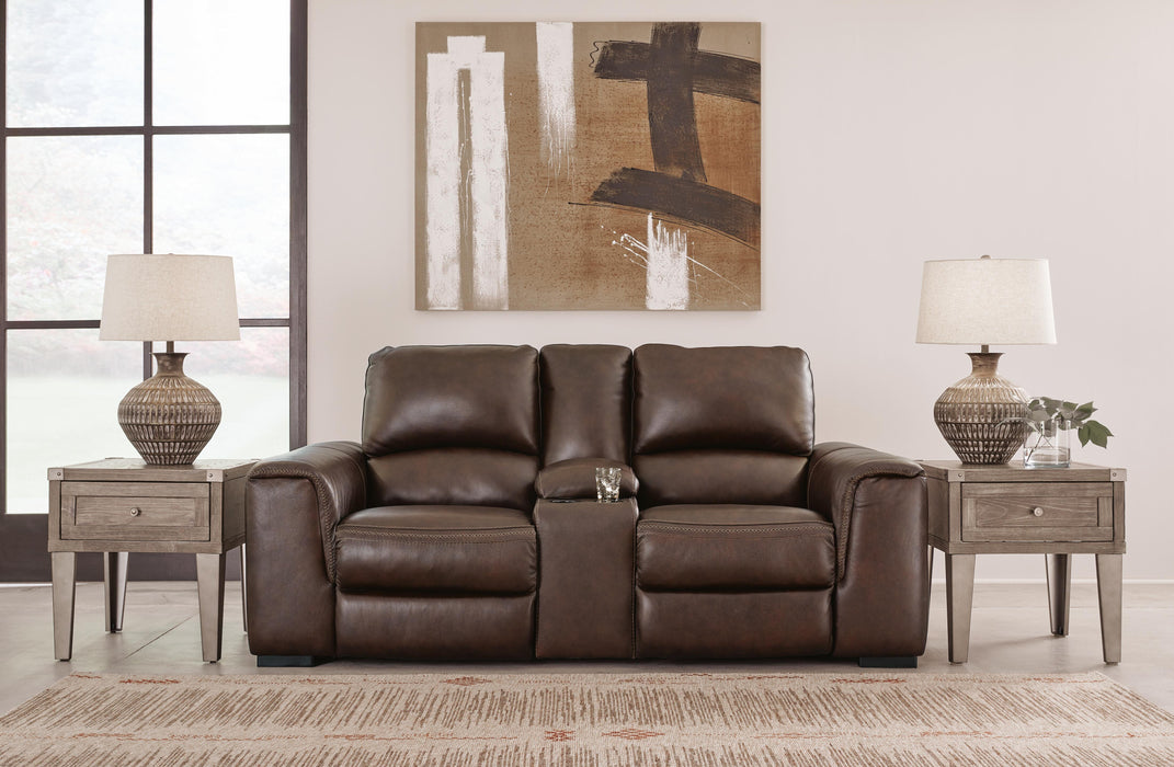 Alessandro Power Reclining Loveseat with Console - Eclectic 79 Furniture Store