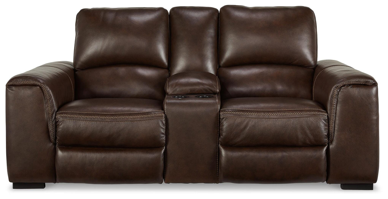 Alessandro Power Reclining Loveseat with Console - Eclectic 79 Furniture Store