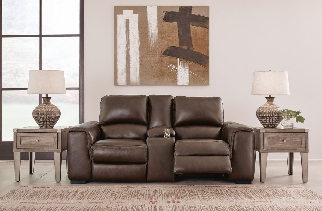 Alessandro Power Reclining Loveseat with Console - Eclectic 79 Furniture Store