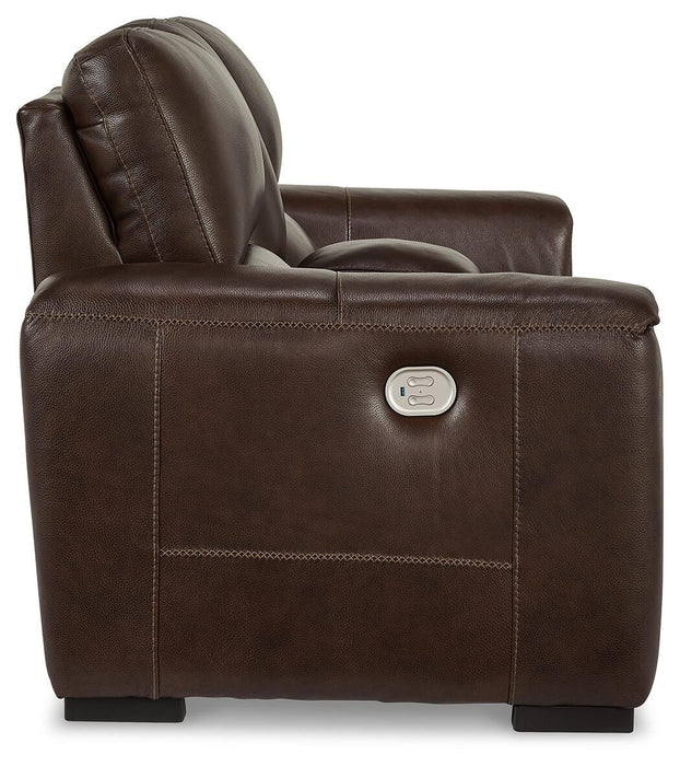 Alessandro Power Reclining Loveseat with Console - Eclectic 79 Furniture Store