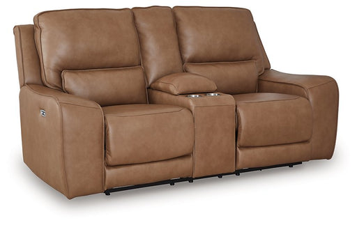 DeepWakes Power Reclining Loveseat with Console - Eclectic 79 Furniture Store