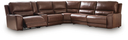 DeepWakes Reclining Sectional with Storage Console - Eclectic 79 Furniture Store